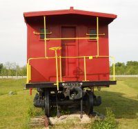 Endview of Frisco caboose #1150, on static display, Osceola, MO.jpg