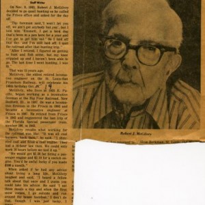 Robert J. McGilvry  My grand uncle, who was once the oldest living [ retired ] engineer on the Frisco. His two brothers, son and several nephews also