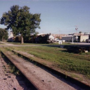 Former Frisco High Line in Belton, MO. The siding on the right is the former Leaky Roof main line. taken about 1995