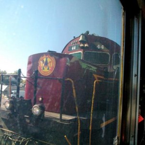 In Van Buren, the A&M shift the caboose and locomotive from end to end before backing into Van Buren depot.