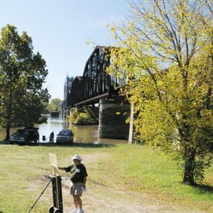 The Frisco RR Bridge across the Arkansas River.