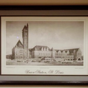 Lithograph of the original architect's rendering of St. Louis Union Station.