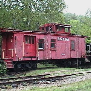 The ES&NA RR Caboose #214 is an ex-Cotton Belt #214.
Now retired sitting in RR Yard behind Locomotive #201.