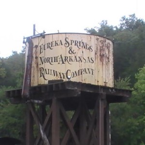 The old ES&NA water tower that came from the Scott & Bearskin Lake Railroad.That line was a short railroad that the Dortch family (owners of the ES&NA