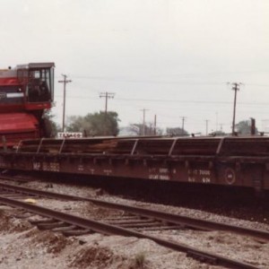 Damaged spur track along the derailed train. Probably would have been bad if those sheets of steel hadn't been well secured.