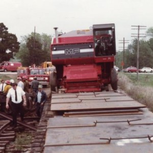 Pretty good view of how far the 460 and truck traveled from the point of impact on the grade crossing. A closer view of the pole line with four gaines