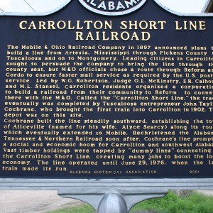 Historical marker in Carrollton, AL