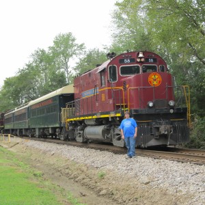 Me and the A&M passenger train at the Company Picnic in Mountaingburg,AR