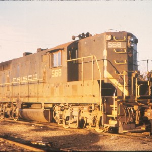 GP7 568 - York, Alabama - January 1973 (by Vernon Ryder)