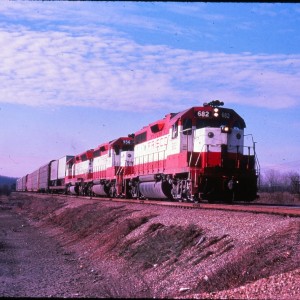 GP38-2 682 - August 15, 1978 - Outside Springfield, Missouri (EVDA Slides)