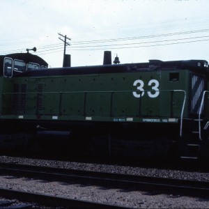 SW1500 BN33 ex SLSF 328 - October 1983 - Springfield, Missouri