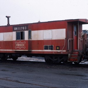 Caboose BN 11703 ex SLSF 1729 - March 1984 - Great Falls, Montana