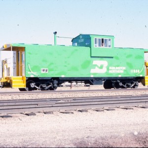 Caboose BN 11688 ex SLSF 1713 - March 1984 - Laurel, Montana