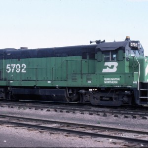 U30B BN 5792 ex SLSF 854 - August 1984 - Shelby, Montana