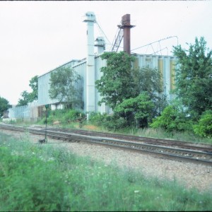 Rogers, Arkansas - July 1989 - Looking Northeast at grain facility at 1st & Oak