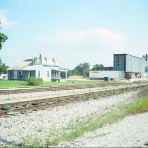 Rogers, Arkansas - July 1989- Looking Southeast at grain facility at 1st & Oak