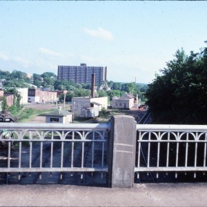 Fayetteville, Arkansas - May 1985 - Looking South from West Lafayette Street bridge