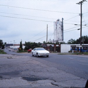 Fayetteville, Arkansas - July 1989 - Grain elevator on 6th Street looking East