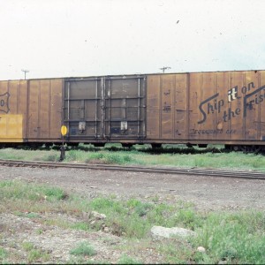 Boxcar 9110 -  86 ft double plug door - August 1983 - Yakima, Washington