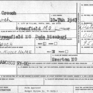 Application for Frisco 1946-1948