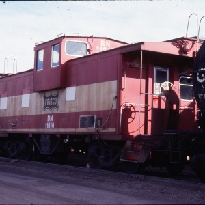 BN caboose 11616 (ex SLSF 1288) - October 1983 - Shelby, Montana