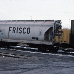 Covered hopper 78749 (2970 cubic feet, built February 1975) March 1984 - Kansas City