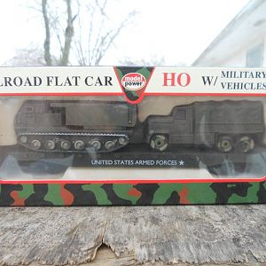 Flat Car With Military Vehicles