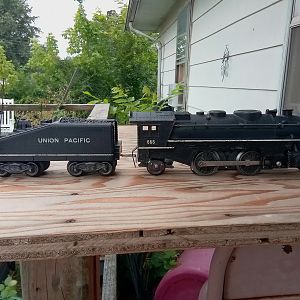 Marx highlighted 666 with Union Pacific tender O gauge