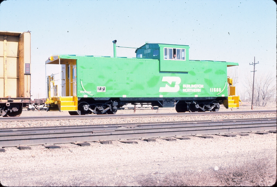 Caboose BN 11688 ex SLSF 1713 - March 1984 - Laurel, Montana