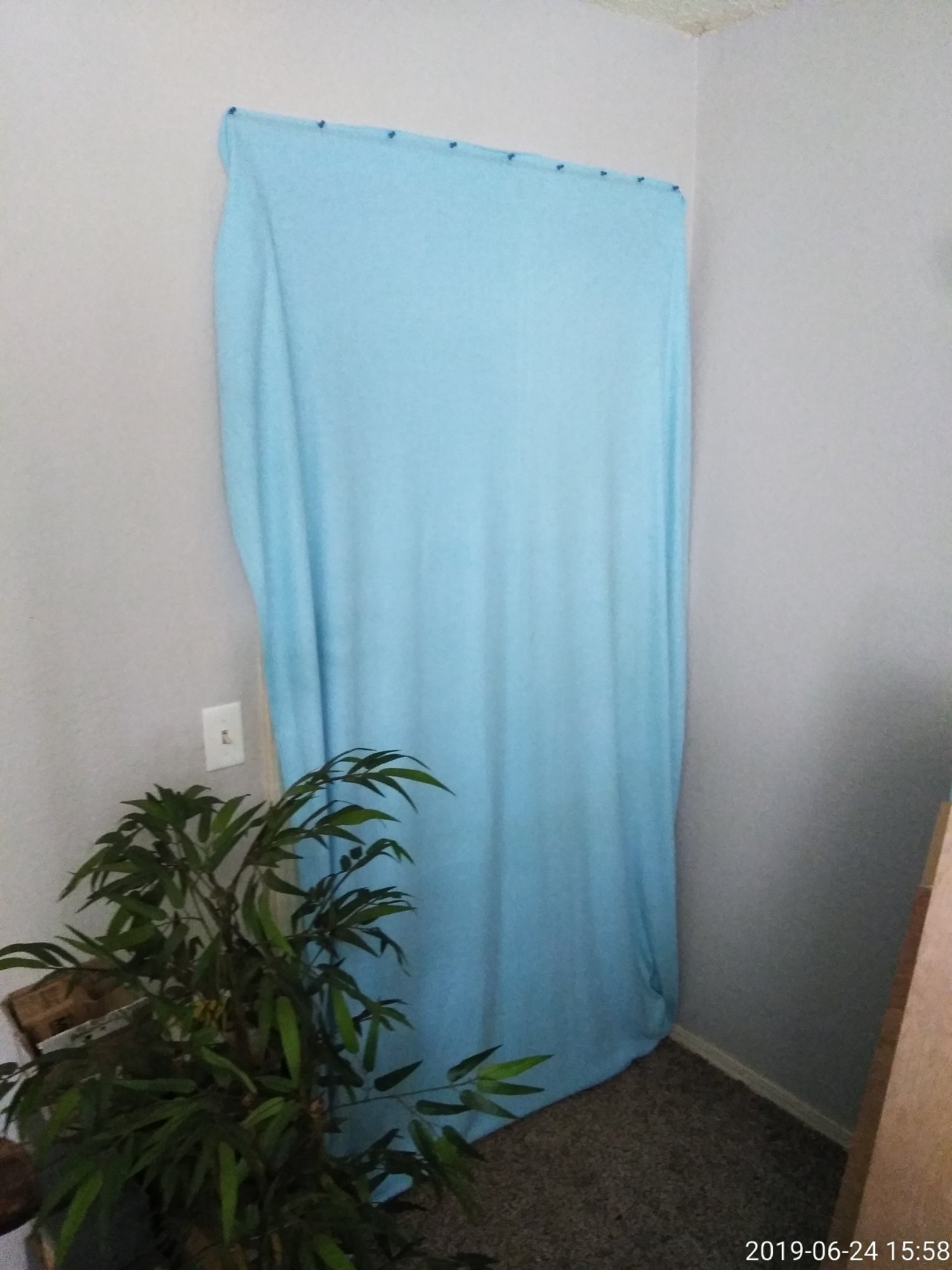 Curtain over closet opening