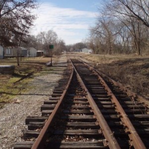 2008 looking south toward Clinton former Frisco ROW is rt of MKT track 200 ft west of interlock tower