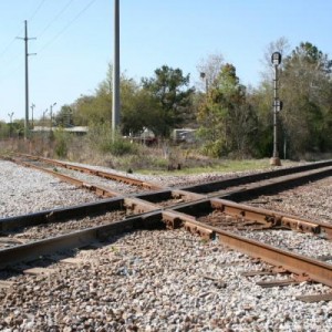 This is the diamond where the line into Mobile crosses what is now the Norfolk Southern line into Mobile. You are looking northwest