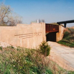 Frisco Old K96 Overpass4 - West of Beaumont, South of El Dorado, East of Haverhill and Picknell Corner - Kodak print - 1990s. Note current US 400 / K9