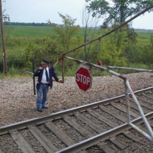 Interlock gate with the BNSF.