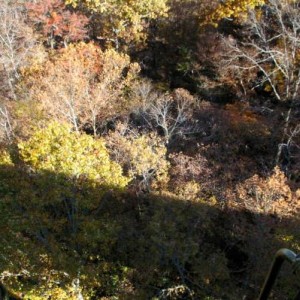 A look down from the longest trestle south of Winslow Tunnel.