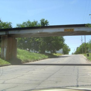 Texas mainline trestle crossing Bryan Street looking west.