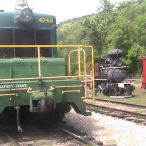 SW1 diesel locomotive #4742, the primemover of the ES&NA along side #1.
