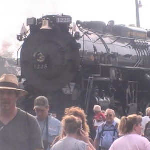 Pere Marquette 1225 and fellow Lima built berk.Nickel Plate Road 765.