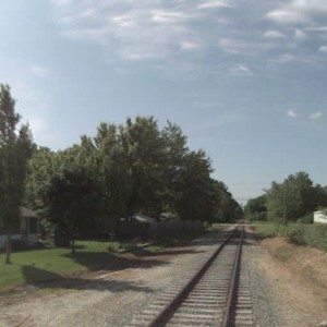 Rhodes Ave crossing looking south to High Grove Rd crossing