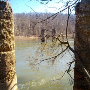 Standing under the west end of the bridge (where it used to go over).