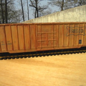 Weathered Frisco beer boxcar