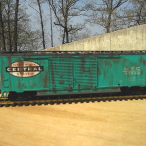 Weathered NYC 50 ft double door boxcar