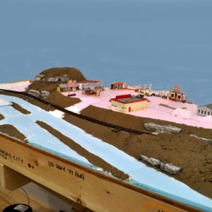 Dodson, MO. Blue River bridge 16.5. with suburban shopping center taking shape along four lane highway US 71.