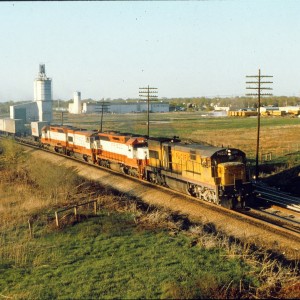 UP 2846, SLSF 928, 852, 908 - April 1979 - Olathe, Kansas (Trackside Slides)