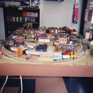 Small HO layout at a hobby shop in Bolivar, MO