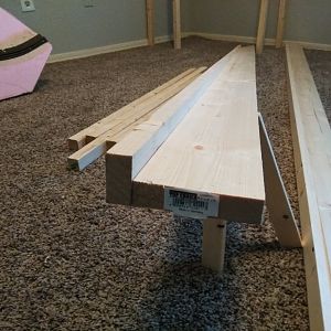 L-Grider support, 1x2in. on top of 1x4in.