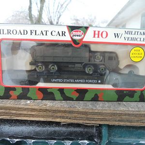 Flat Car With Army Truck