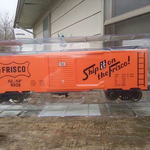 Menards orange Frisco boxcar